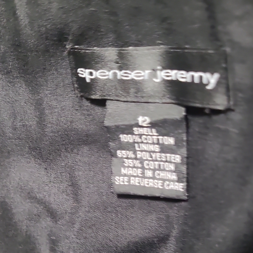 SPENCER JEREMY BLACK LACE TRIM BLACK DRESS 100% COTTON SQUERE NECK LINE A SZ 12 - Picture 12 of 14